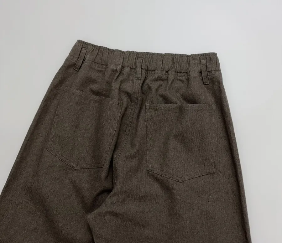 Dark Taupe High-Waist Straight Wide-Leg Trousers in Dark Gray, product view 15