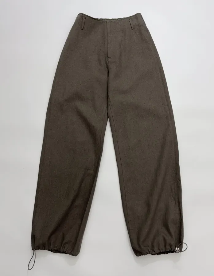 Dark Taupe High-Waist Straight Wide-Leg Trousers in Dark Gray, product view 16