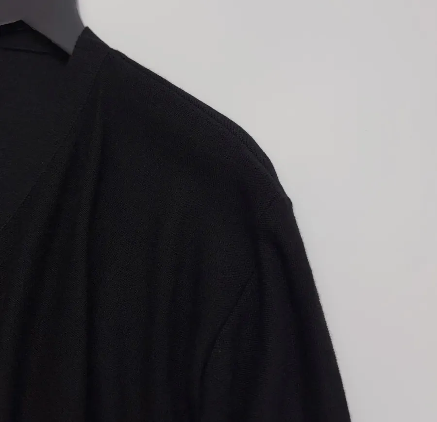 Black Trompe-l'Œil Knit Cardigan in Black, product view 07
