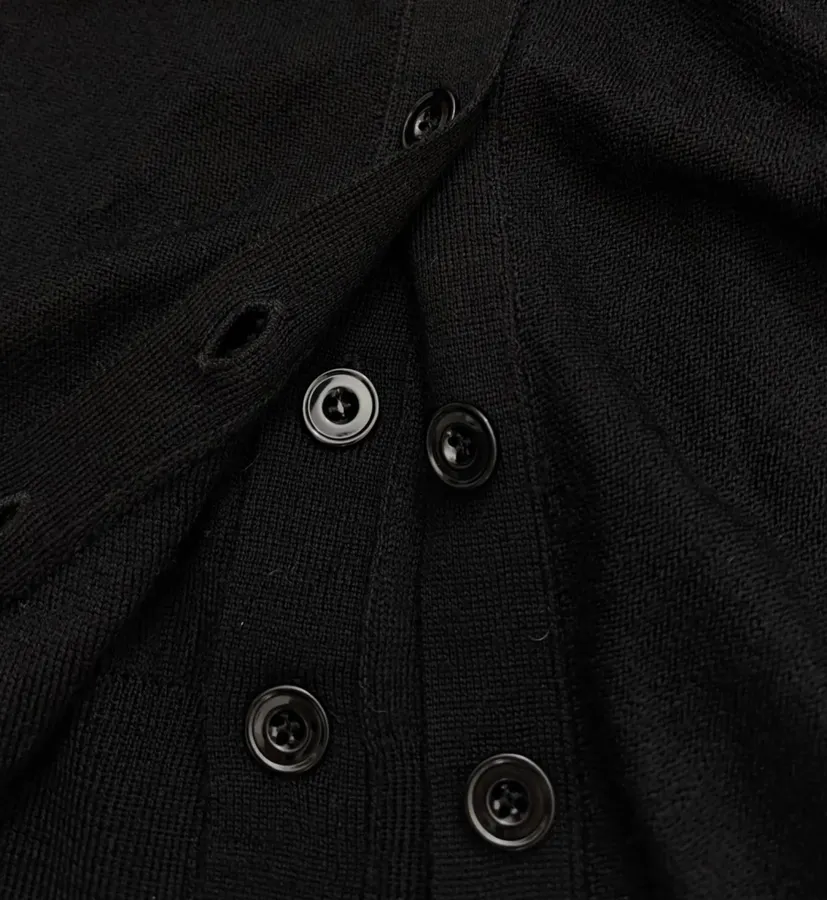 Black Trompe-l'Œil Knit Cardigan in Black, product view 08