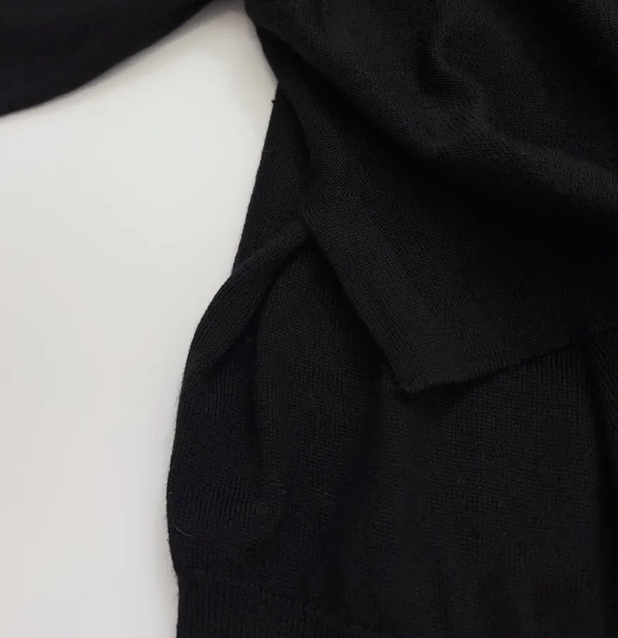 Black Trompe-l'Œil Knit Cardigan in Black, product view 14