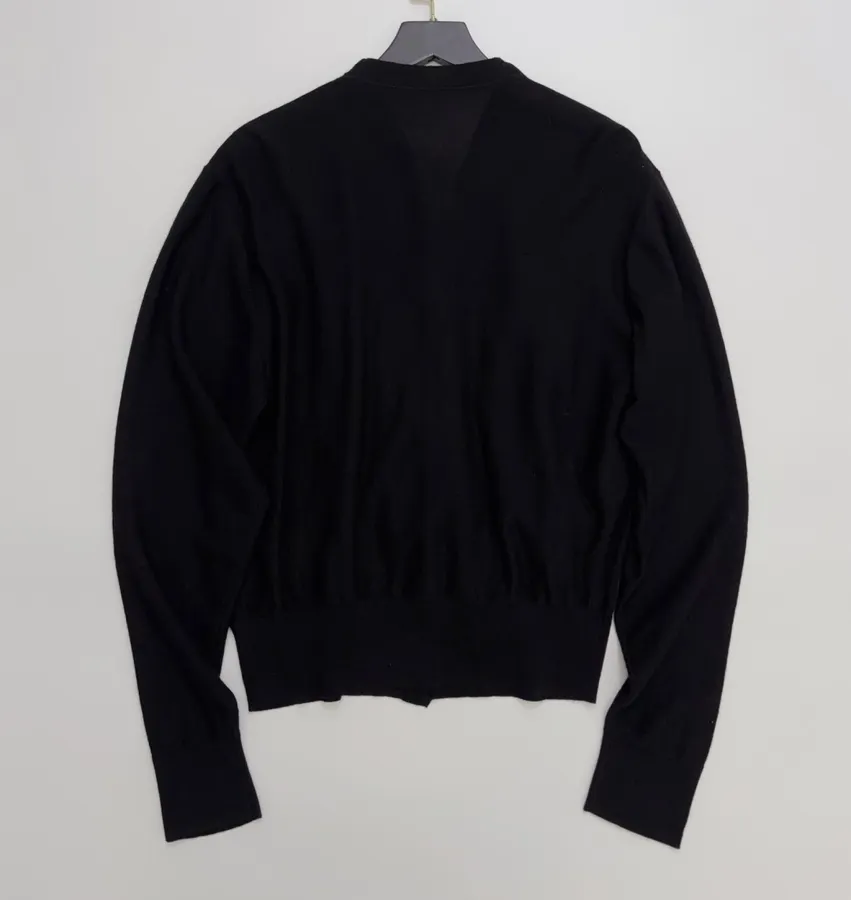 Black Trompe-l'Œil Knit Cardigan in Black, product view 18