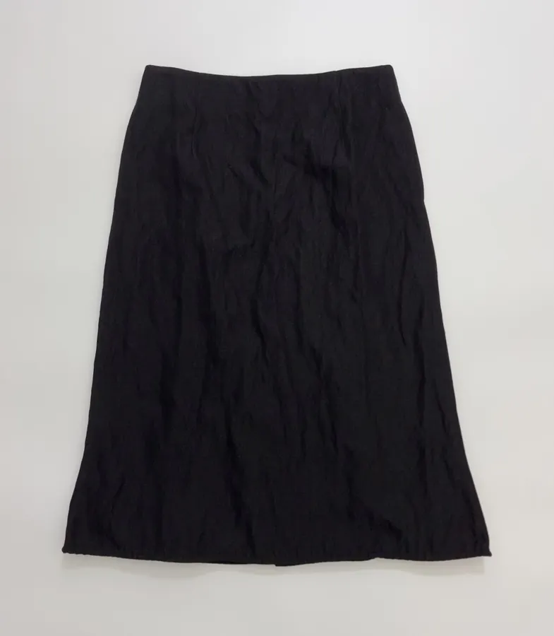 Black High-Waist Straight Midi Skirt in Black, product view 01
