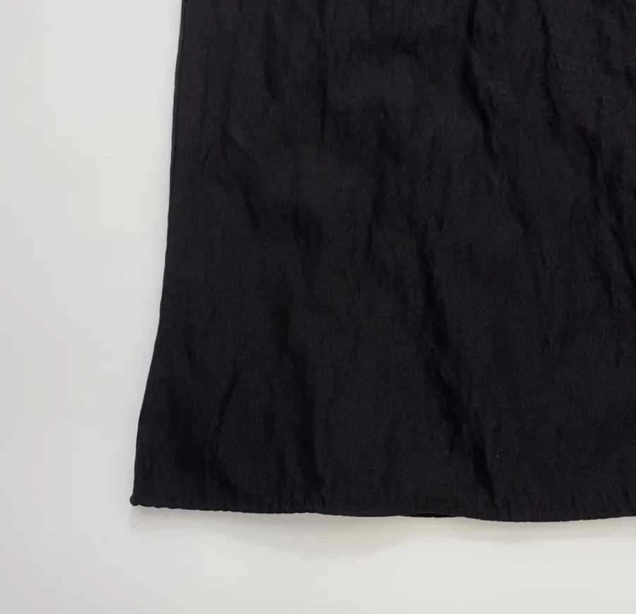 Black High-Waist Straight Midi Skirt in Black, product view 06