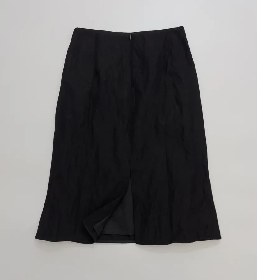 Black High-Waist Straight Midi Skirt in Black, product view 11