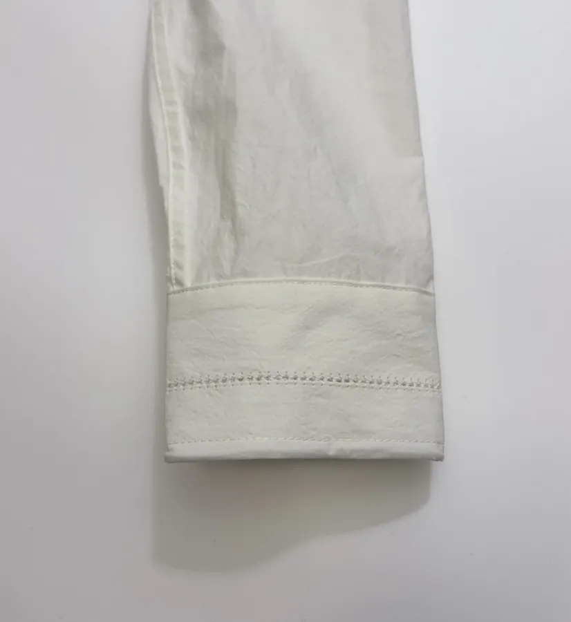 Loose Long-sleeve Shirt in White, product view 11