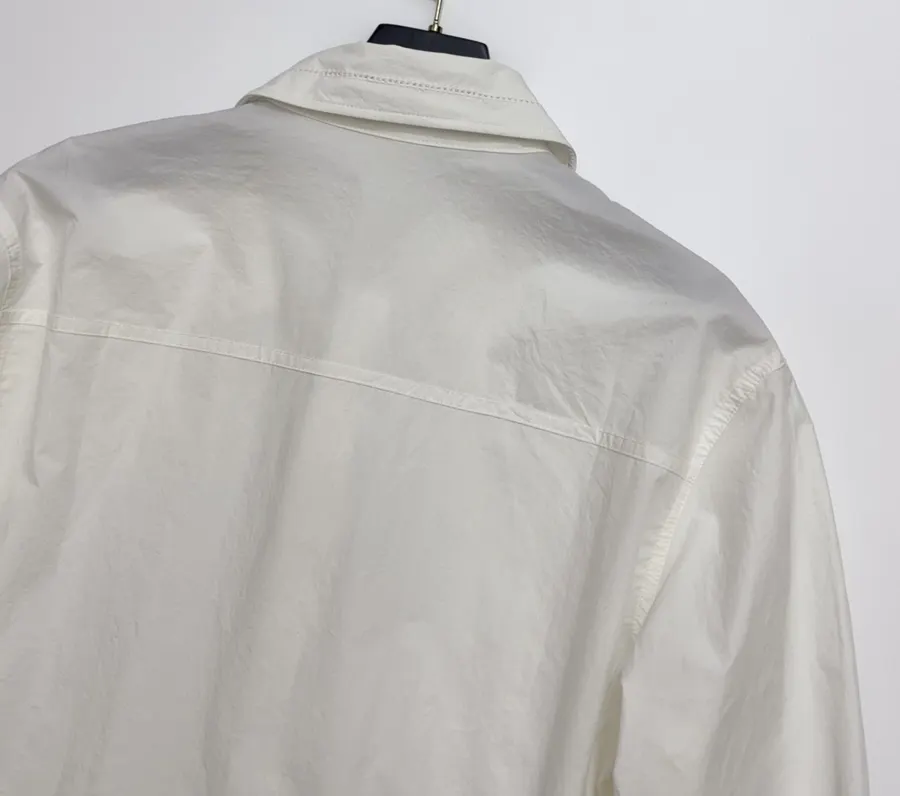Loose Long-sleeve Shirt in White, product view 18