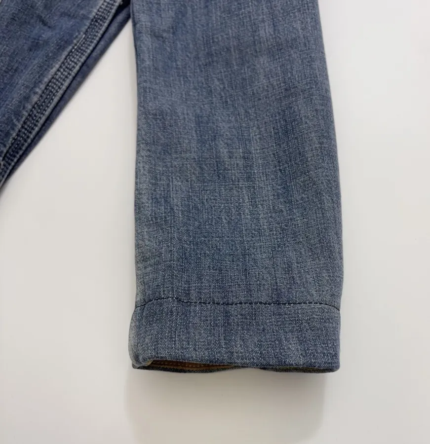 Color-block Collar Double-layer Denim Jacket in Denim Blue, product view 06