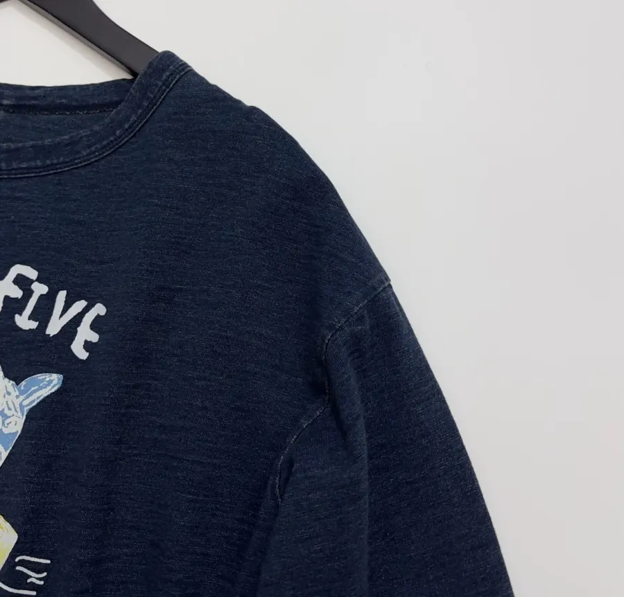 Navy Donkey-Embroidered Long-Sleeve T-Shirt in Navy, product view 03