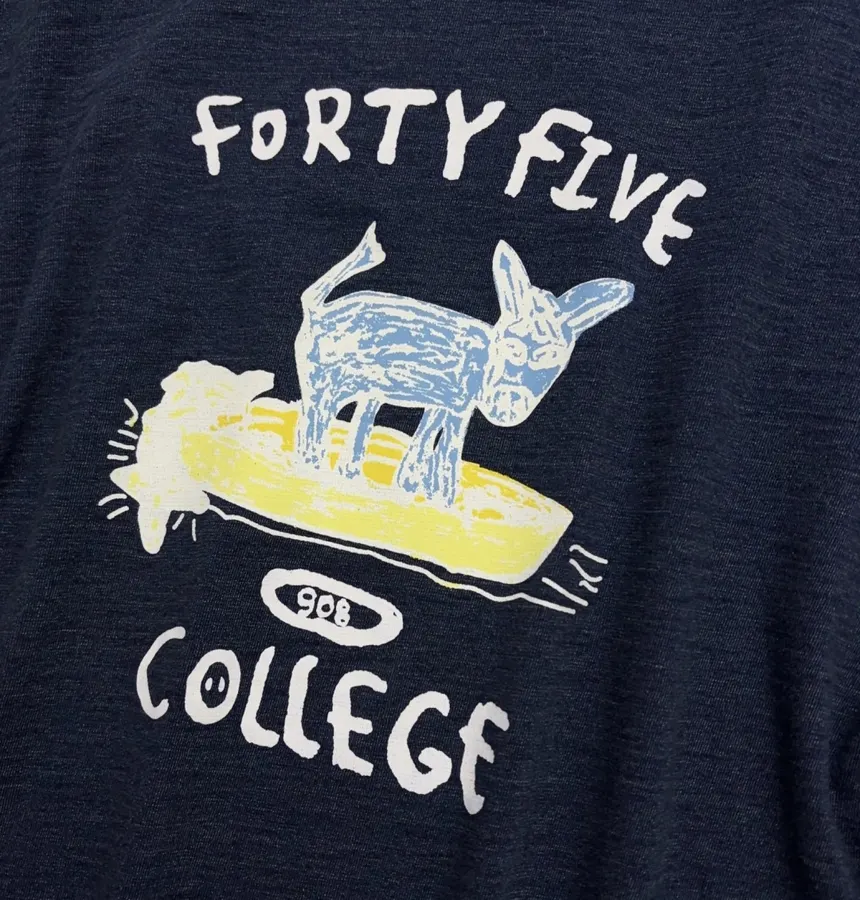Navy Donkey-Embroidered Long-Sleeve T-Shirt in Navy, product view 04