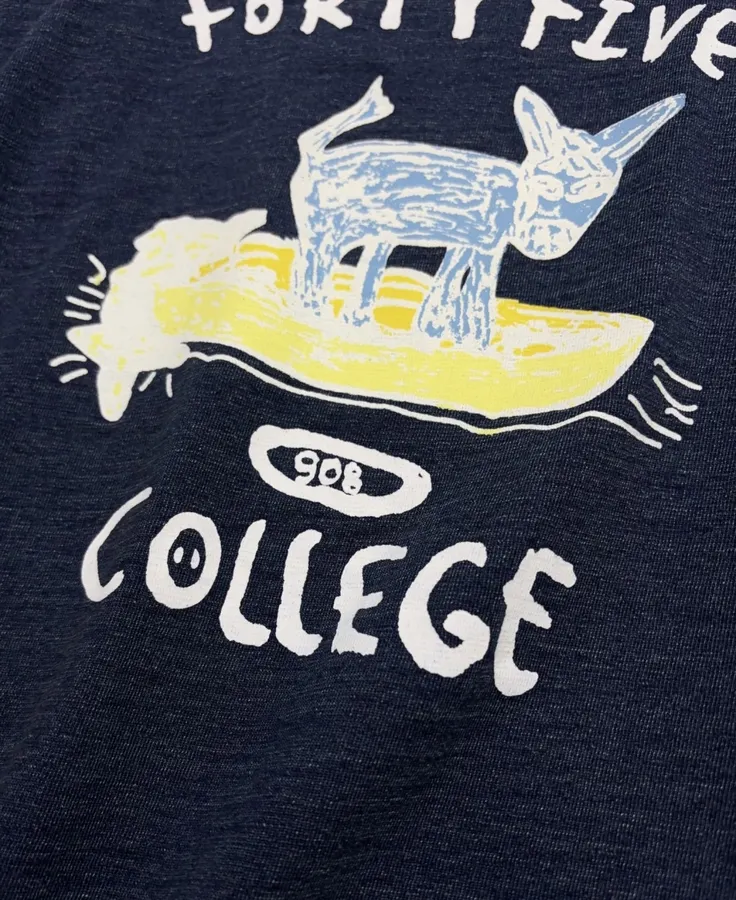 Navy Donkey-Embroidered Long-Sleeve T-Shirt in Navy, product view 05