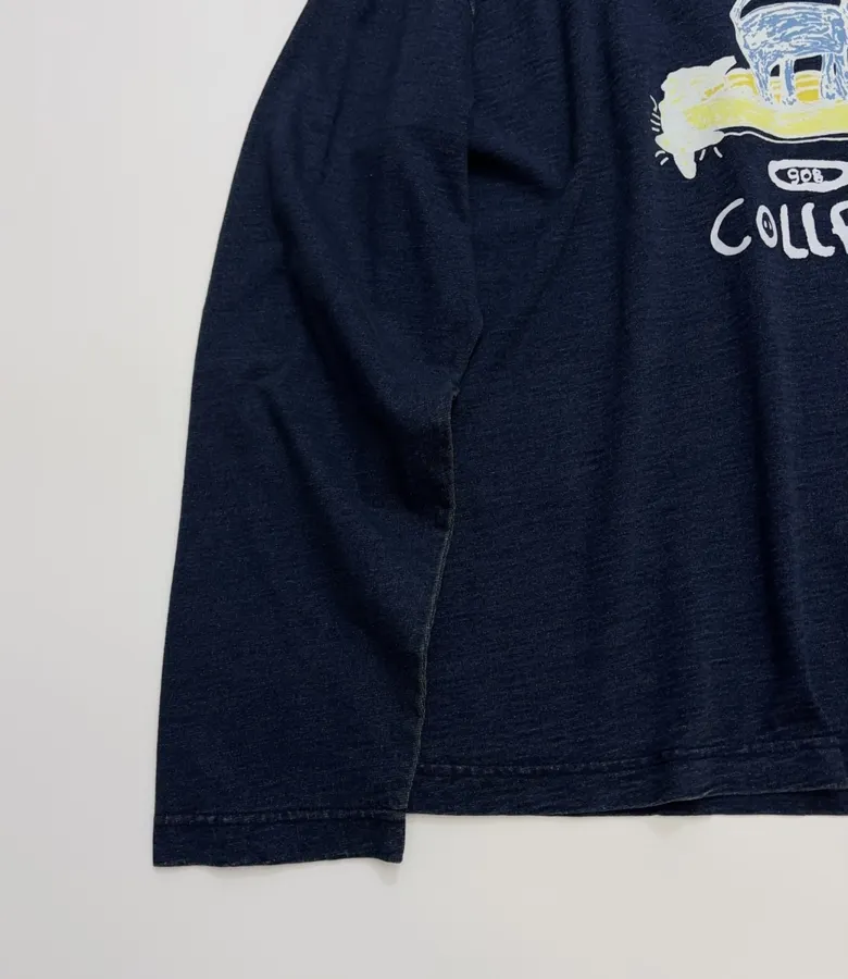 Navy Donkey-Embroidered Long-Sleeve T-Shirt in Navy, product view 09
