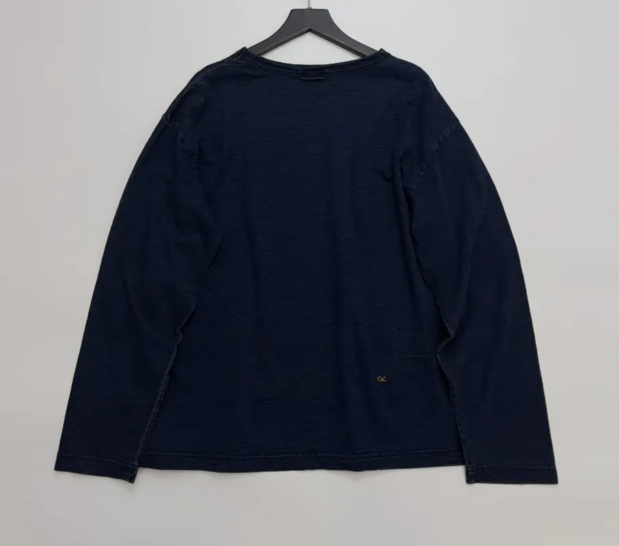 Navy Donkey-Embroidered Long-Sleeve T-Shirt in Navy, product view 11