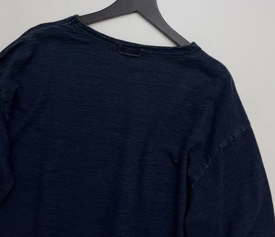 Navy Donkey-Embroidered Long-Sleeve T-Shirt in Navy, product view 12