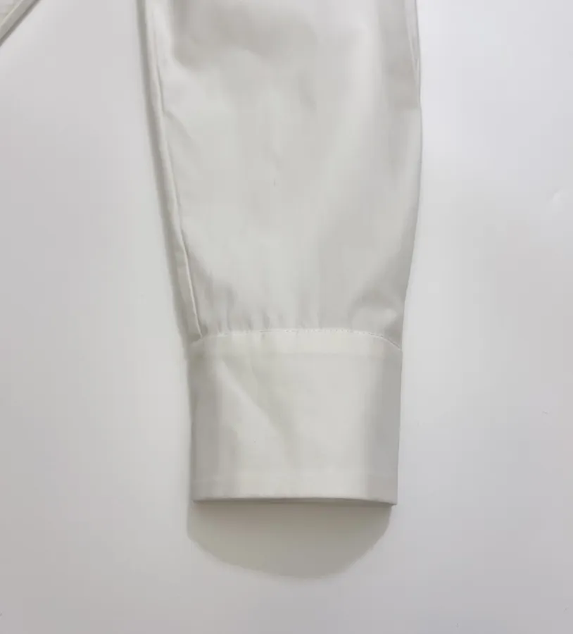 White Abstract Floral Relaxed Shirt in White, product view 11