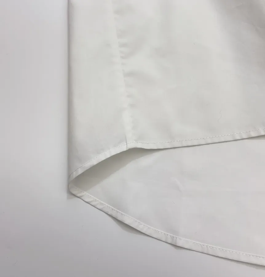 White Abstract Floral Relaxed Shirt in White, product view 12