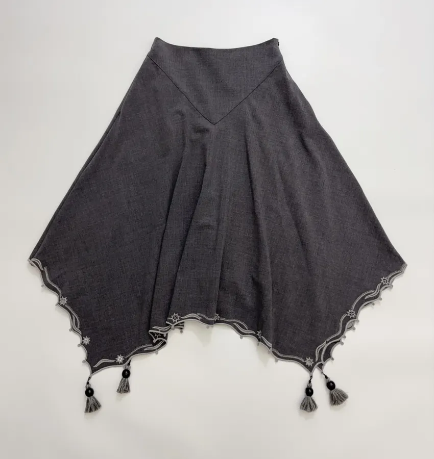 Irregular Skirt in Charcoal, product view 01