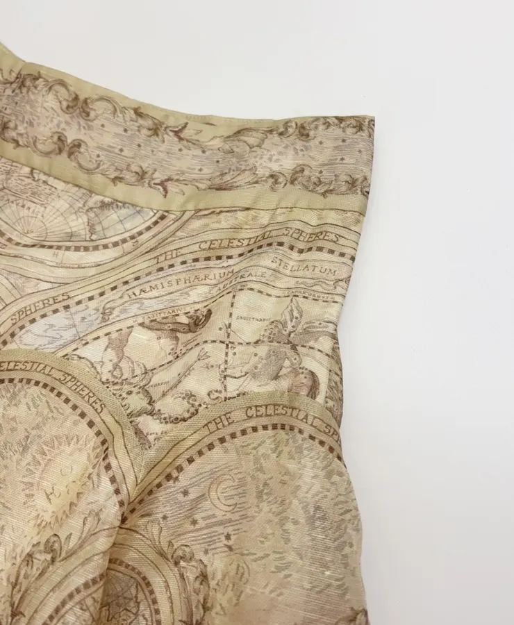 Printed Midi Skirt Long Skirt in Oatmeal, product view 04