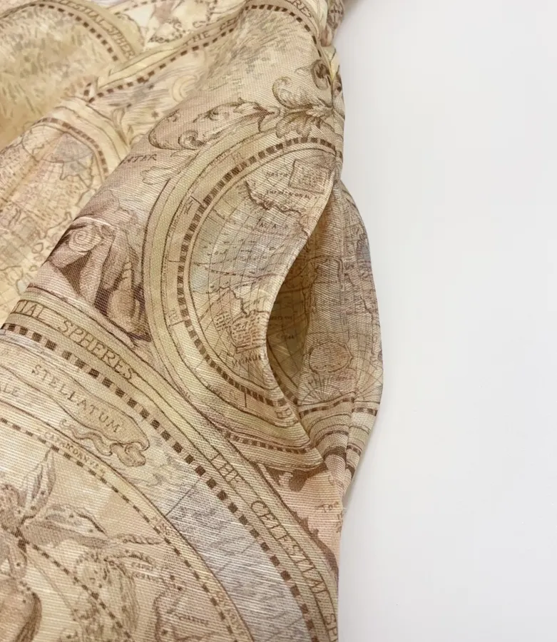 Printed Midi Skirt Long Skirt in Oatmeal, product view 06