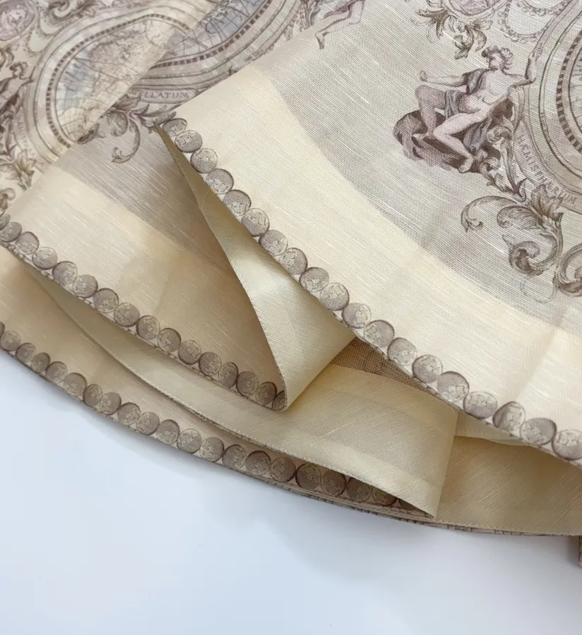 Printed Midi Skirt Long Skirt in Oatmeal, product view 12