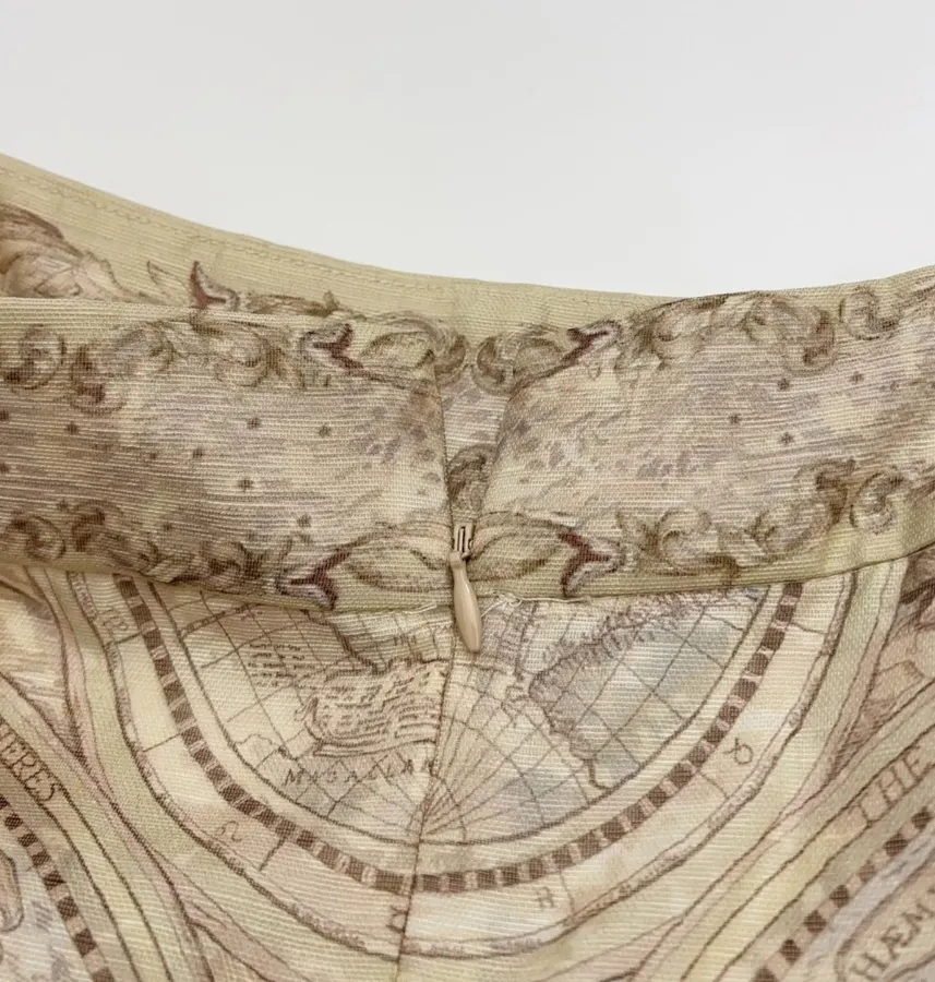 Printed Midi Skirt Long Skirt in Oatmeal, product view 16