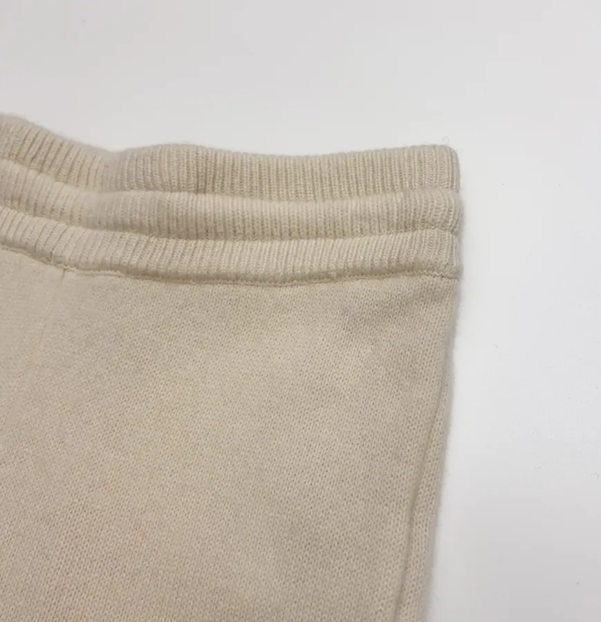 Solid-Color Knitted Stretchy Casual Pants, Long Pants in Oatmeal, product view 04
