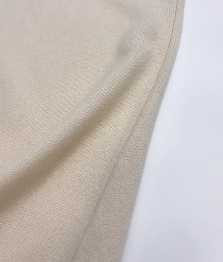 Solid-Color Knitted Stretchy Casual Pants, Long Pants in Oatmeal, product view 13