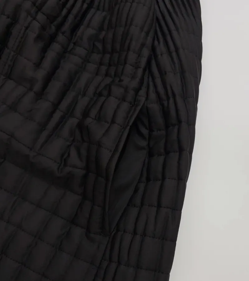 Plaid Side-Slit Overlapping Collar Tie-Style V-Neck Sleeveless Vest Jacket in Black, product view 04