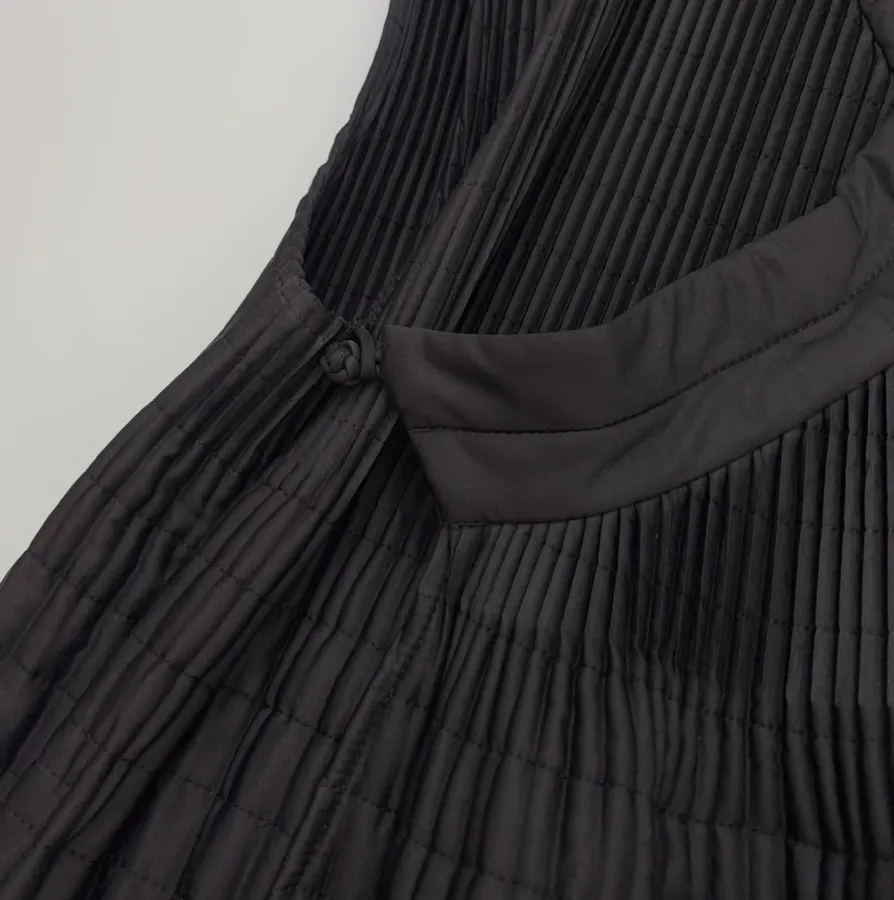 Plaid Side-Slit Overlapping Collar Tie-Style V-Neck Sleeveless Vest Jacket in Black, product view 06
