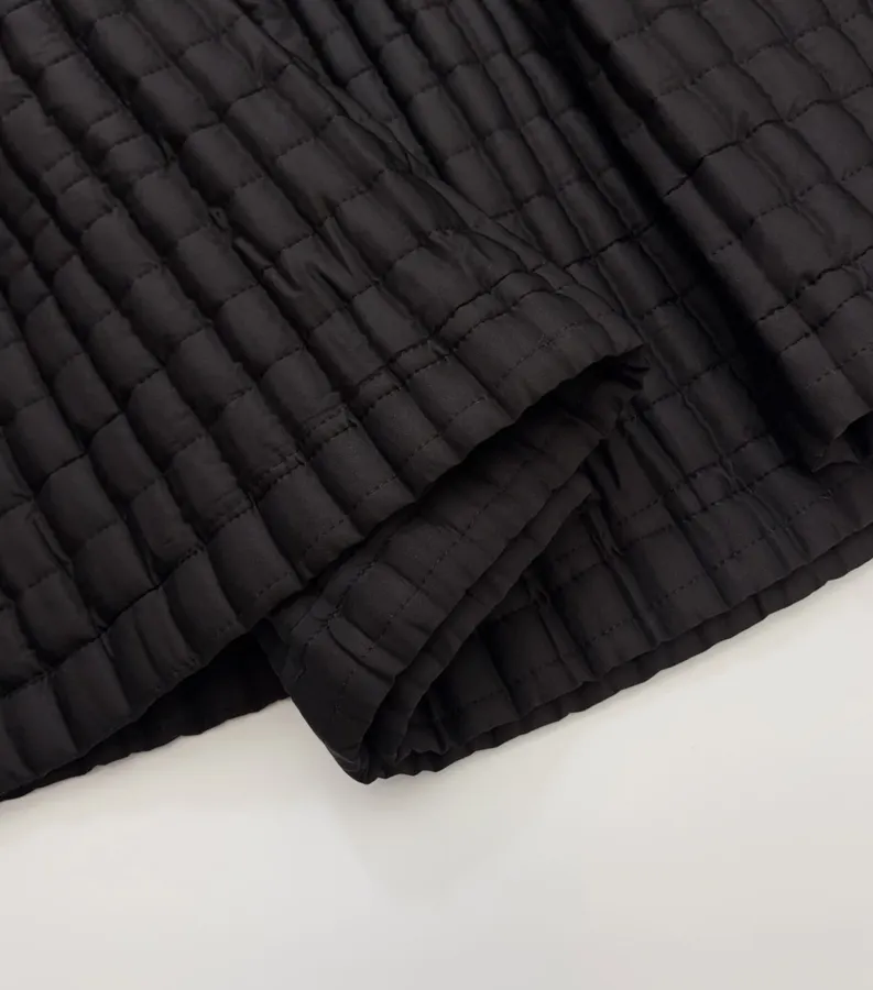 Plaid Side-Slit Overlapping Collar Tie-Style V-Neck Sleeveless Vest Jacket in Black, product view 12