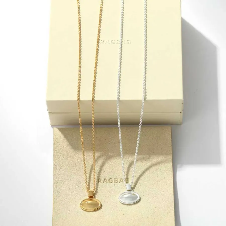 Minimal Metal Necklace in Gold and Silver, product view