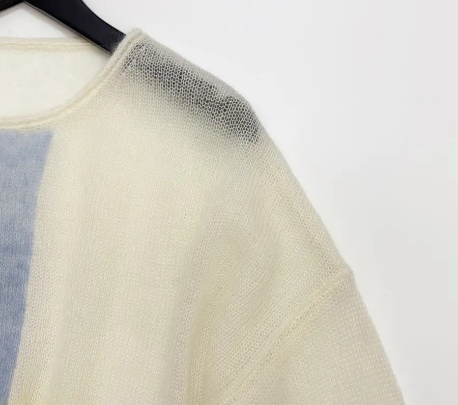Loose Autumn/Winter Knitted Pullover in Cream, product view 03