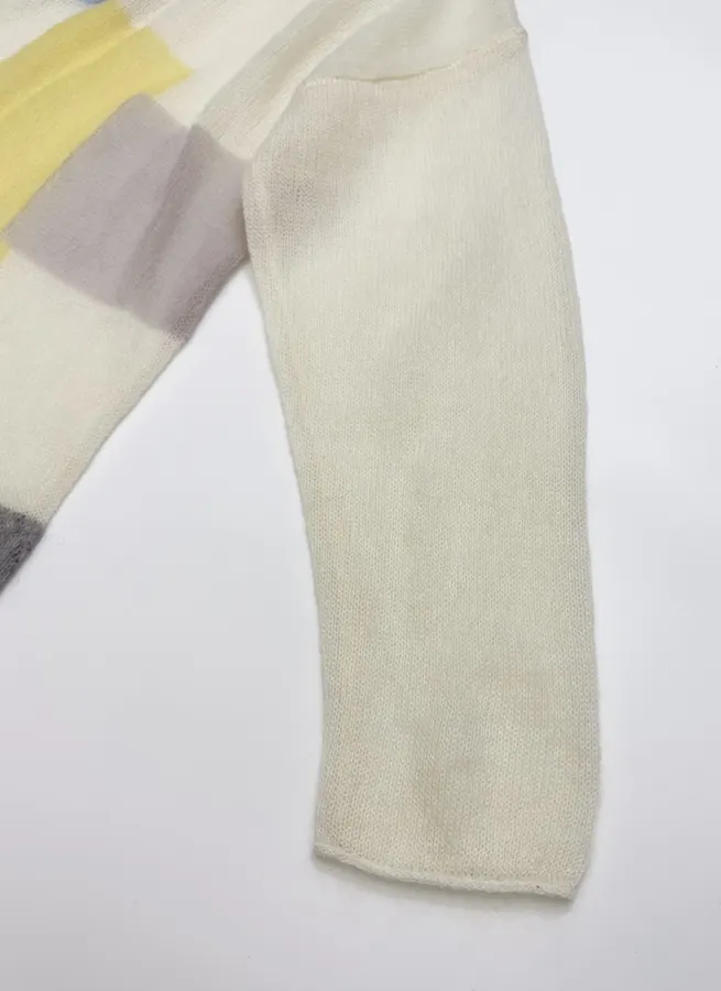 Loose Autumn/Winter Knitted Pullover in Cream, product view 05