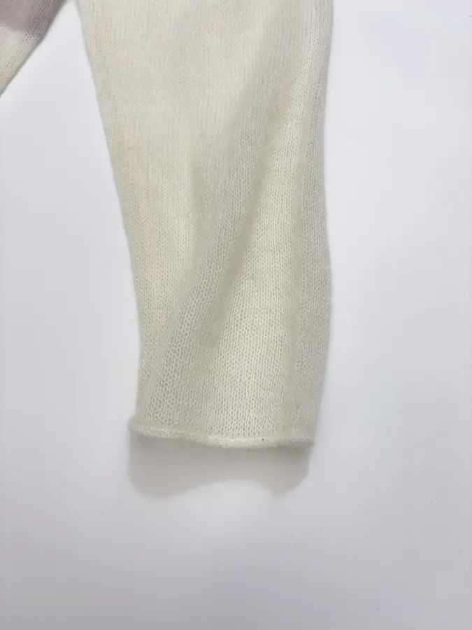 Loose Autumn/Winter Knitted Pullover in Cream, product view 06