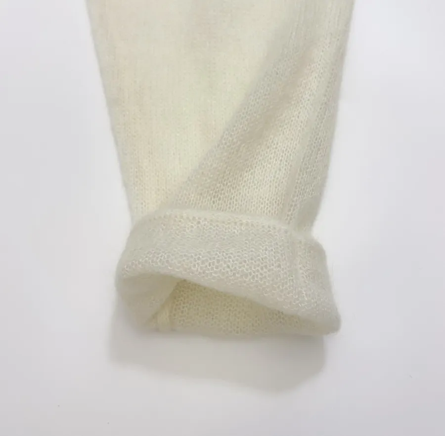 Loose Autumn/Winter Knitted Pullover in Cream, product view 07