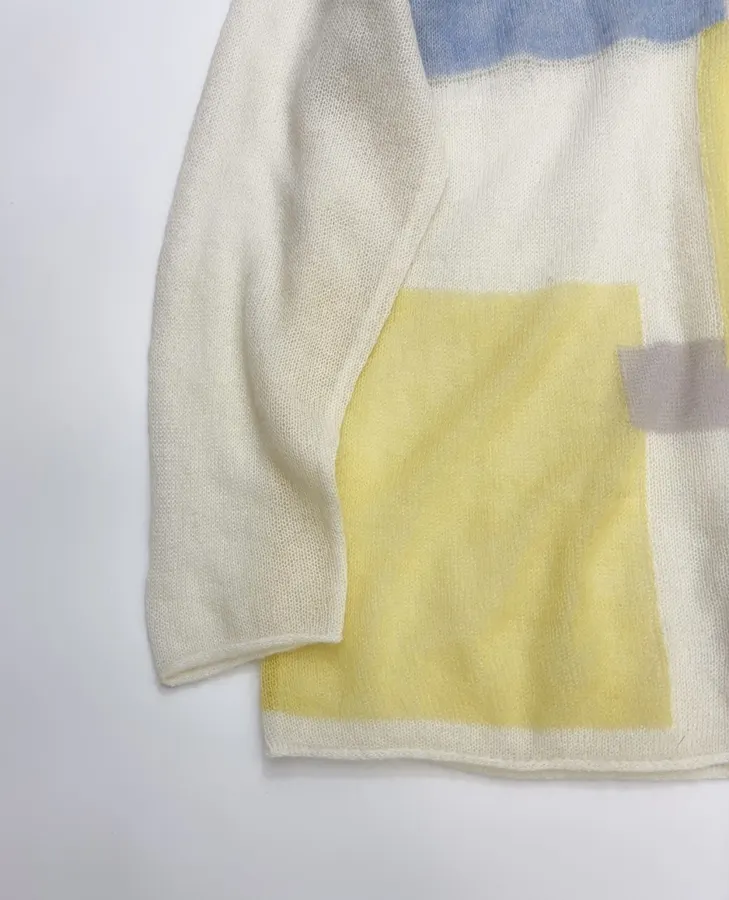 Loose Autumn/Winter Knitted Pullover in Cream, product view 08
