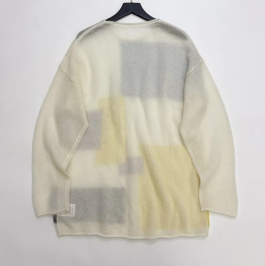 Loose Autumn/Winter Knitted Pullover in Cream, product view 16