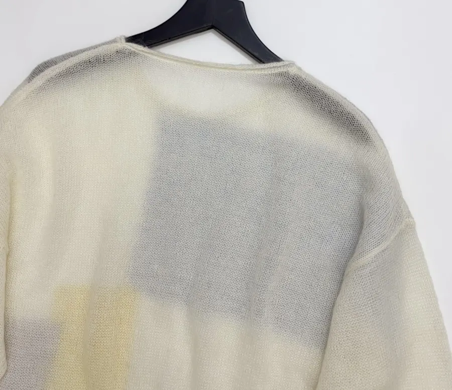 Loose Autumn/Winter Knitted Pullover in Cream, product view 17