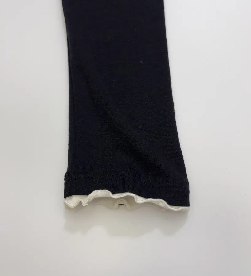 Beaded Double-Collar Wool Fitted Top in Black, product view 05