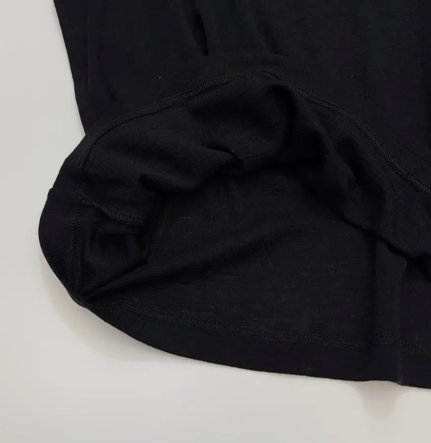 Beaded Double-Collar Wool Fitted Top in Black, product view 09