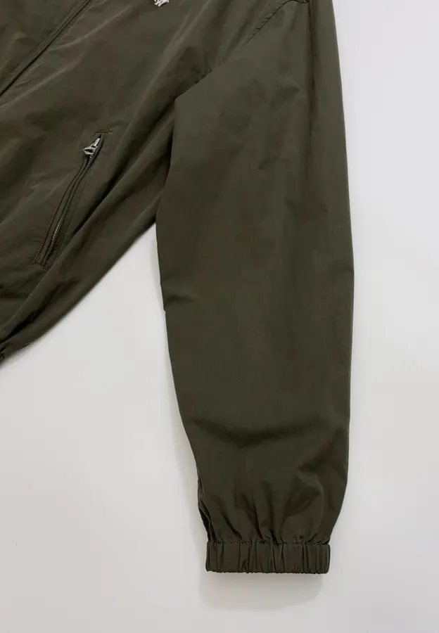 Embroidered Loose-Fit Hooded Jacket in Olive Green, product view 05