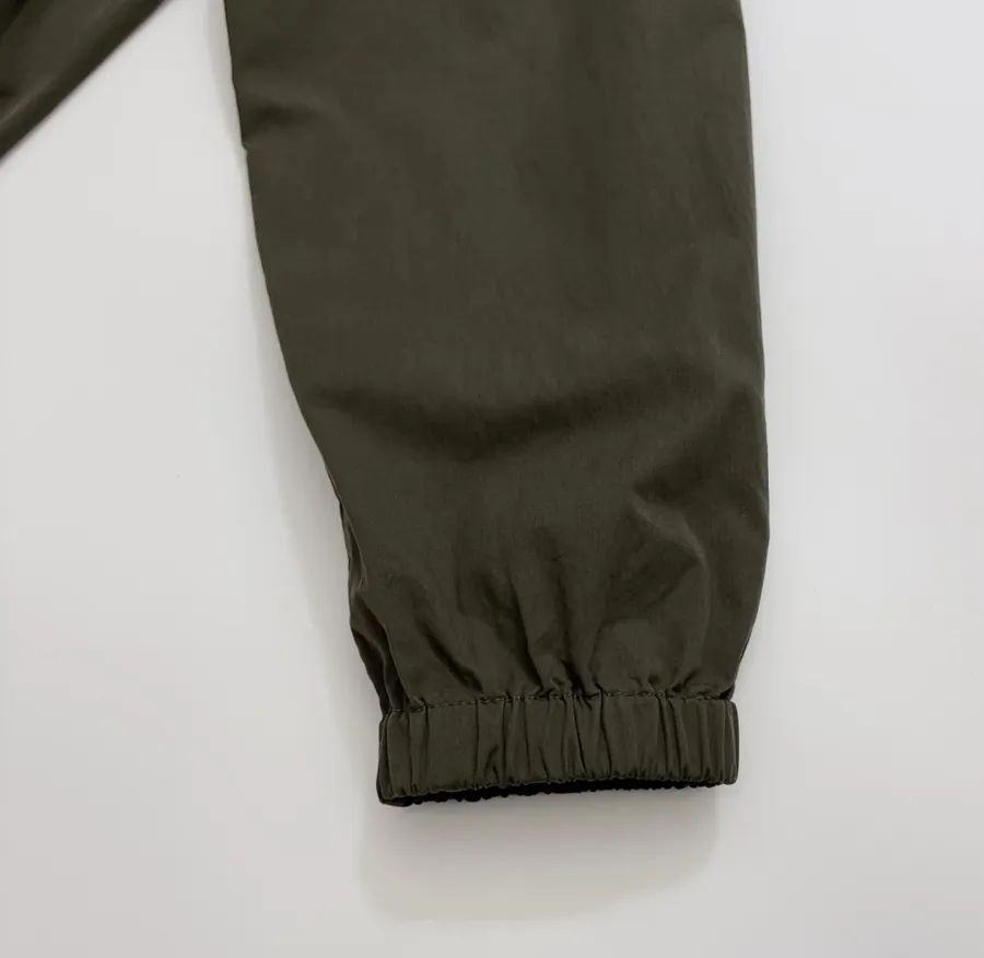 Embroidered Loose-Fit Hooded Jacket in Olive Green, product view 06