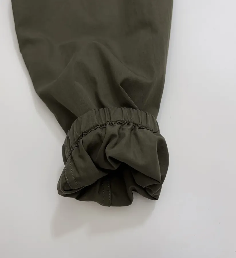 Embroidered Loose-Fit Hooded Jacket in Olive Green, product view 07