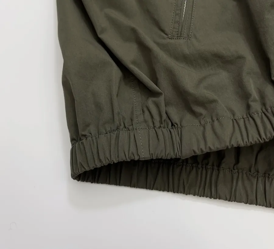 Embroidered Loose-Fit Hooded Jacket in Olive Green, product view 09