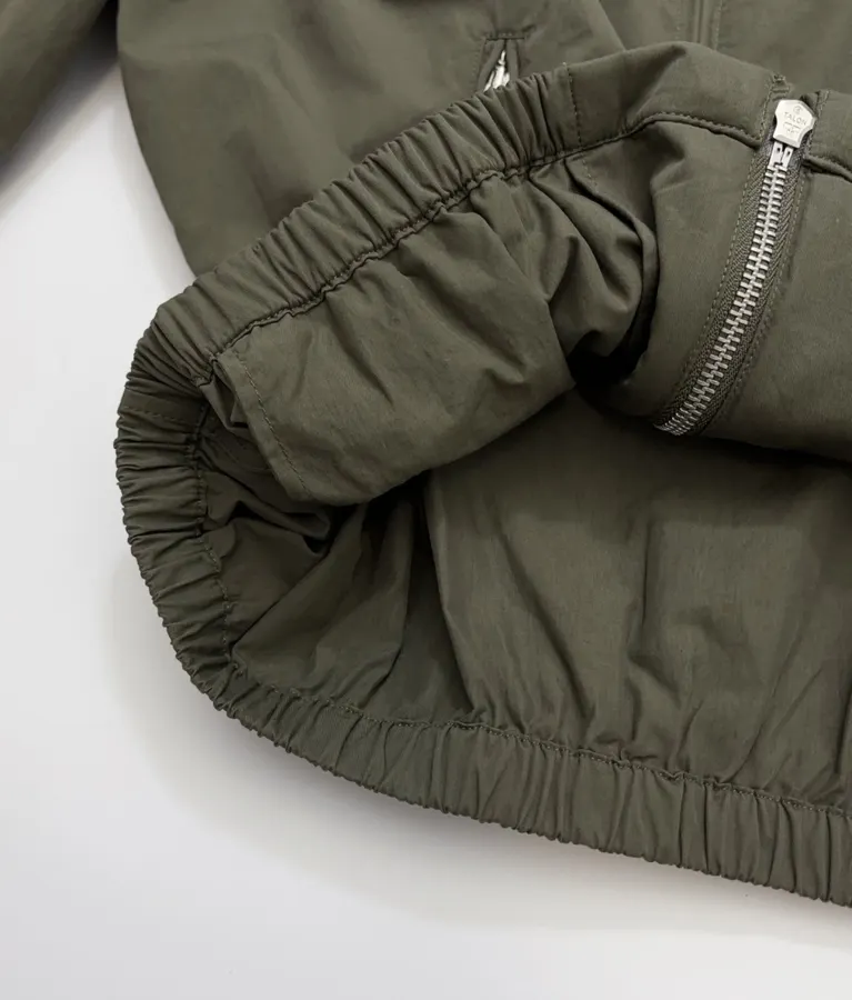 Embroidered Loose-Fit Hooded Jacket in Olive Green, product view 10