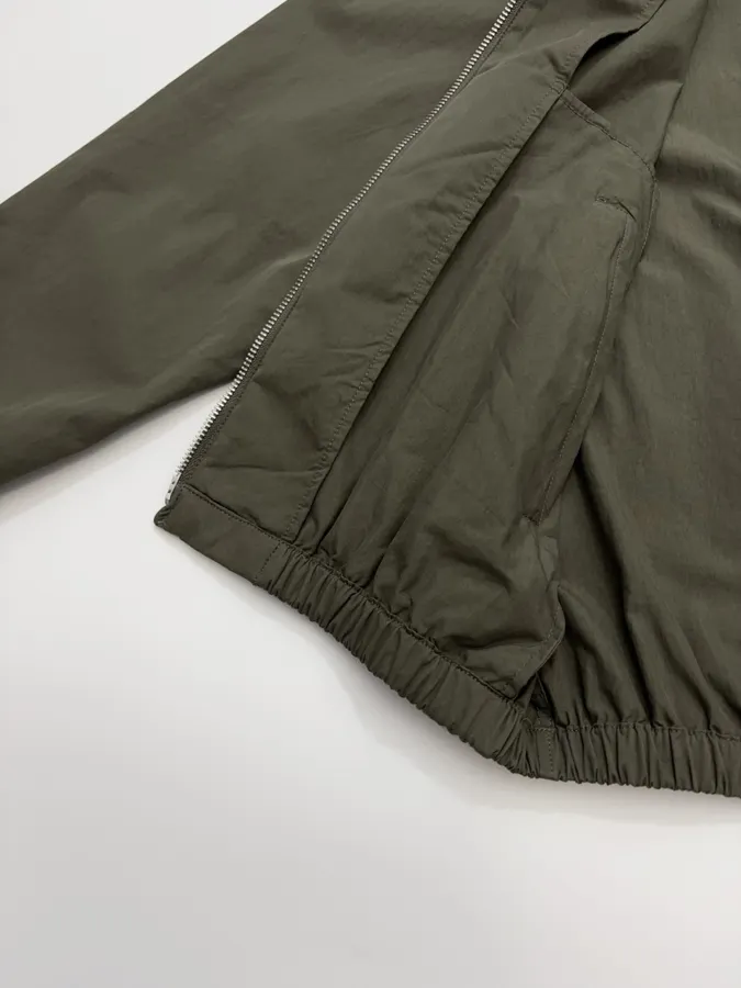 Embroidered Loose-Fit Hooded Jacket in Olive Green, product view 13