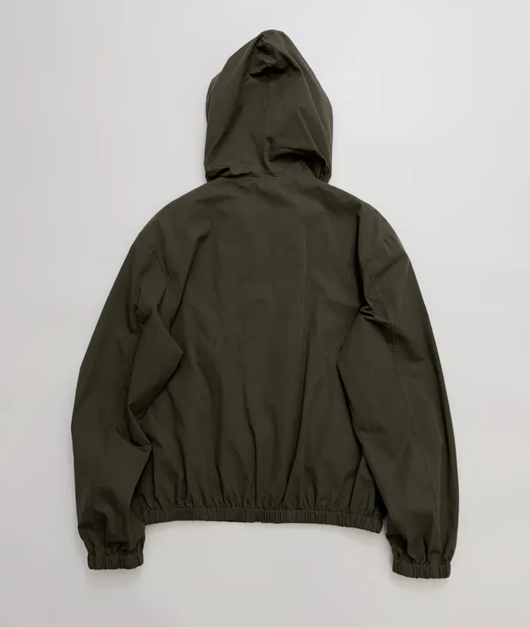 Embroidered Loose-Fit Hooded Jacket in Olive Green, product view 14