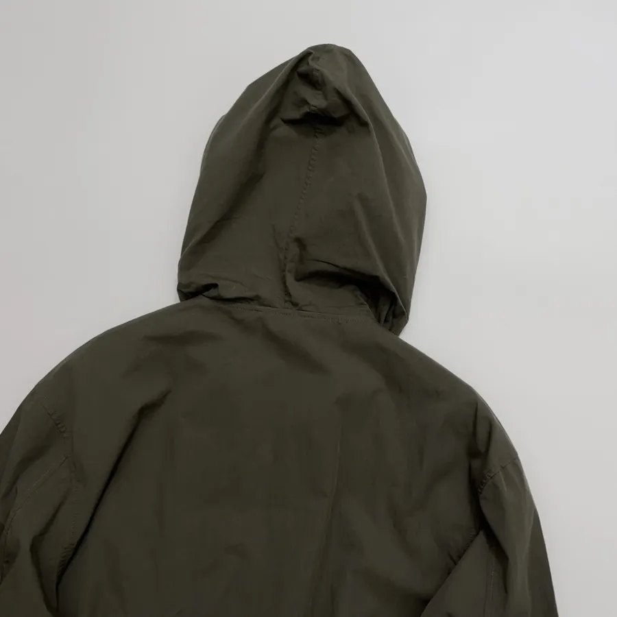 Embroidered Loose-Fit Hooded Jacket in Olive Green, product view 15