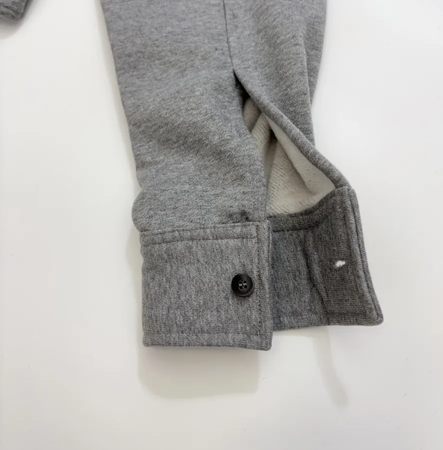 Grey Collared Button-Front Cropped Jacket in Gray, product view 18
