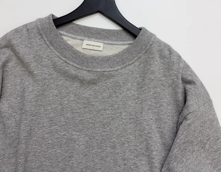 Grey Asymmetric Ruffle-Hem Sweatshirt in Gray, product view 03